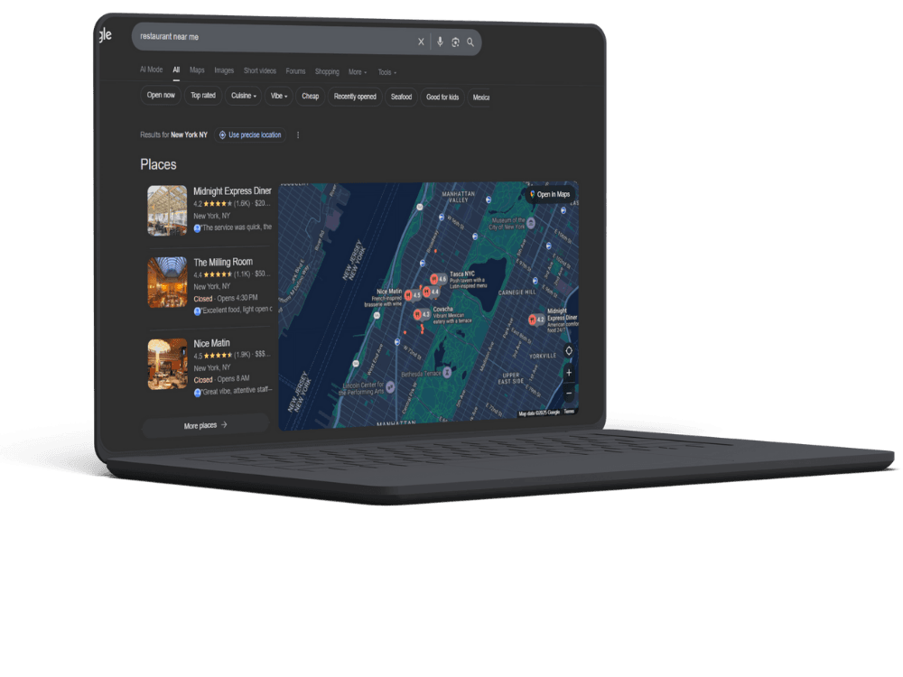 Website design and development services